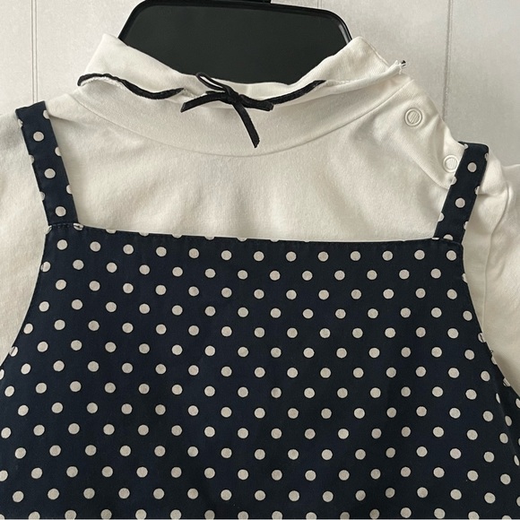 Gap 2 pieces little girl navy w/white polka dots - Picture 14 of 15